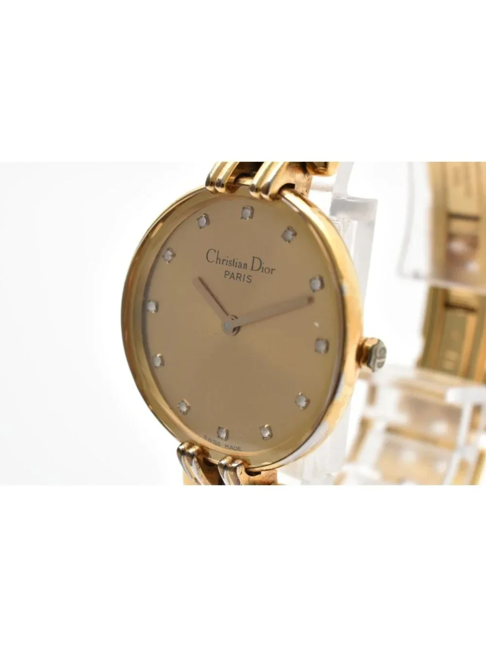 Dior 46 155 Quartz Watch Gold Dial Color Vintage